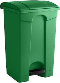 Plastic Garbage Bin with Foot Pedal, Hands-Free Garbage Can, Green, 23 Gallon Rectangular Step-On Commercial Trash Can for Restaurant/Office/Kitchen
