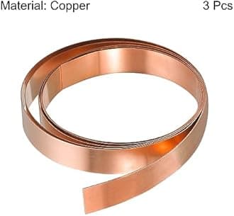 uxcell Copper Sheet Roll, Metal Foil Plate 1000mm x 10mm x 0.5mm 3pcs