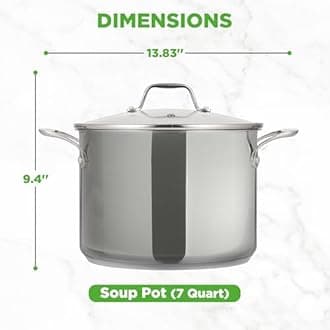 8 Quart Stainless Steel Cookware Stockpot - Heavy Duty Induction Pot, Soup Pot With Lid - NCSP8