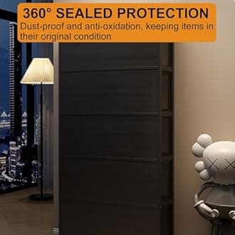 EFGETD Display Cabinet for Collection, Acrylic Transparent Curio Cabinet Figures and Curio Collection Display Case Floor Standing Showcase Home Living Room(White,6 Floor 80cm)