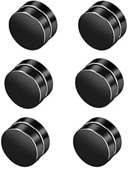 Stainless Steel Magnetic Non-piercing Biker Stud Earrings Set Piercing Huggie Small Hoop Surgical Steel Earring Stud Set Cubic Zirconia Hypoallergenic Earring for Mens Women