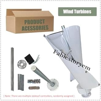 Fablestoryem 12000W Vertical Wind Power Turbine Generator Kit,12V/24V/48V Portable Maglev Wind Turbine Generator with Charge Controller for Boats Cabins Mobile Homes,E-24V