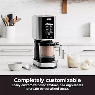 Ninja NC301H CREAMi Ice Cream Maker, for Gelato, Mix-ins, Milkshakes, Sorbet, Smoothie Bowls & More, 7 Programs, with (3) Pint Containers & Lids, Compact Size, Perfect for Kids, Black (Renewed)