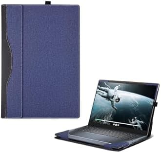 Laptop Cover for Dell inspiron 16" (5620/5625 /5630/7610 / 7620) 2-in-1， All Inclusive Drop Case 16" PU Leather Inside Pocket Cover (Blue)