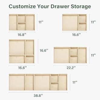 Kootek 16 Pack Drawer Organizers for Clothing, Dresser Drawer Organizer Clothes Fabric Foldable Dividers, Cabinet Closet Organizers and Storage Boxes for Baby Clothes, Underwear, Bras, Socks