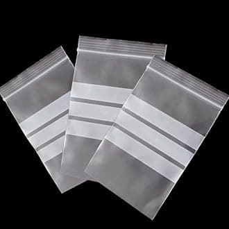 100 Write of Panel Plain Grip Seal Bags - Resealable Clear Plastic Bags (4" x 5.5" (102mm x 140mm))