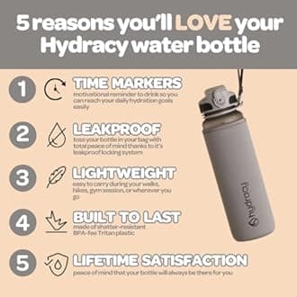 Hydracy 500 ml 17 Oz BPA Free Water Bottle with Time Marker - Leak Proof & No Sweat Gym Bottle with Fruit Infuser Strainer - Ideal for Fitness, Sports & Outdoors