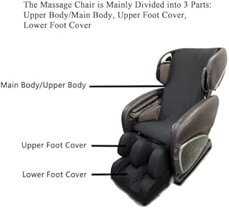 Black,full body, Shiatsu Massage Chair Cover Fitted, Universal Stretch Portable Massage Chair Full Body Cover, Single Recliner Chair Removable Shield Dustproof Cover