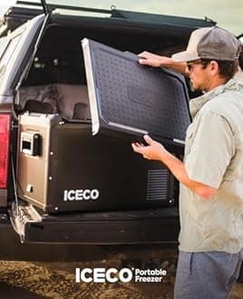 ICECO VL60 ProS Portable Refrigerator, Multi-directional Lid, Dual USB & DC 12/24V, AC 110-240V, 60L Steel Compact Refrigerator Powered by SECOP, 0℉ to 50℉, Home & Car Use [Upgrade, 63 Quarts]