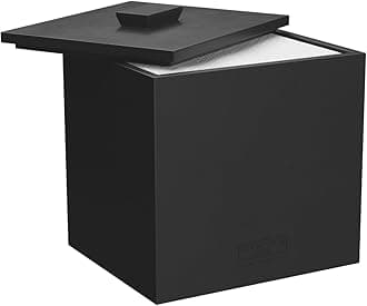 Cement Box for 50 Disposable Clean Towels XL (Towels NOT Included), Concrete Container for Face Towelettes Bathroom Counter Storage, Cleansing Facial Dry Wipes - Matte Onyx