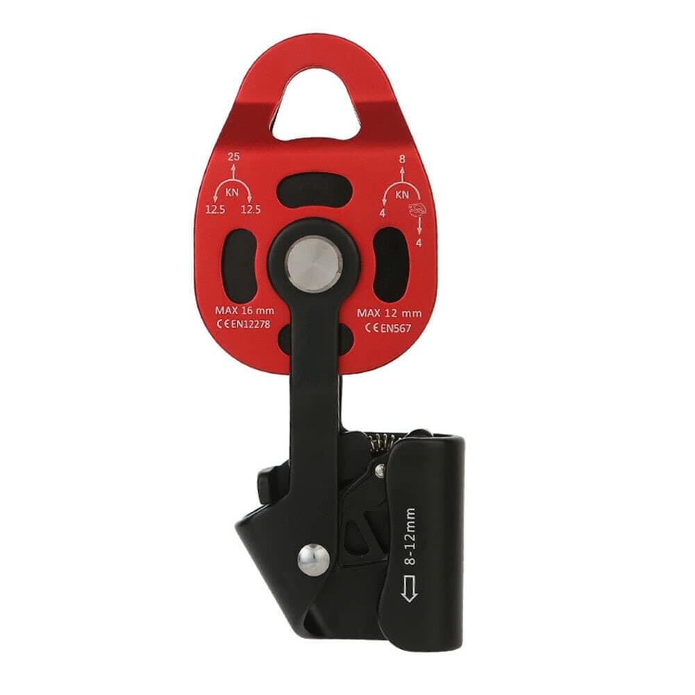 ansu Self-Locking Pulley Progress Capture Swing Side for Heavy Hauling Lifting System Pulley (Red)