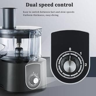 Food Chopper Dicer, Commercial Vegetable Chopper Electric, 2 Speed Chopper with Non-Slip Base, 5L Capacity Glass Bowl, Food Processor Suitable for Vegetable, Fruit,Black