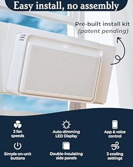 Windmill Window Air Conditioner - Quiet & Smart, Easy Install, Voice-Enabled, Remote & App Control AC Unit - 8,000 BTU Inverter w/WhisperTech