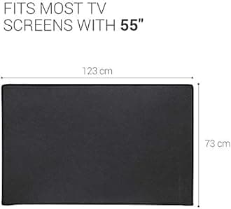 kwmobile 55" TV Cover - Black, Non-woven Fabric, Dust & Scratch Protection, Indoor Use