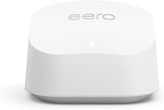 - Amazon eero 6+ mesh wifi router - Supports internet plans up to a Gigabit, Coverage up to 1,500 sq. ft., Connect 75+ devices, 1-pack