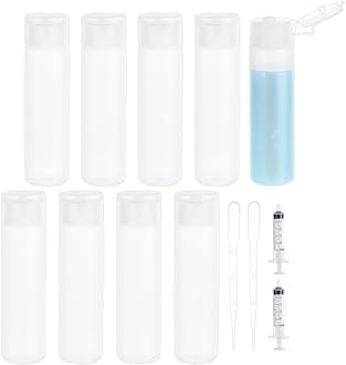 10 Pack 18ml 0.6oz Small Travel Squeeze Bottles Refillable Makeup Foundation Container Travel Essentials Sample Bottles for Toiletries, Shampoo Toner Cosmetic