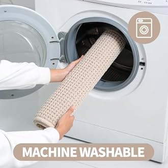 WARM HAVEN Beige Bath Mat Thin, Tan Bath Mat 16x24 Inch Washable Bathmat for Bathroom Low Profile Bathroom Rug Natural Bath Rug Non Slip Beige Shower Mat