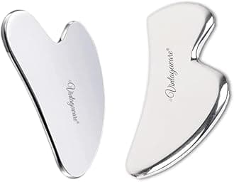 Vintageware® Stainless Steel Gua Sha Tool – B-Shape & Heart Shape for Face & Body, Medical Grade 304 Stainless Steel