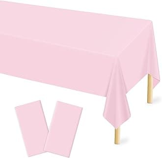 Mulbozy 2 Pcs Light Pink Plastic Tablecloth for Rectangle Table, 54 × 108 inches Disposable Pink Party Table Covers for Gril Birthday, Wedding, Baby Shower, Mermaid Party Decoration
