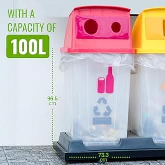 EcoBag - 100 Pack Heavy Duty White Bin Liners - 100L - 22 Microns - Extra Strong, Leak-Proof, Tear-Resistant Bags for Kitchen, Home & Office (736x965mm)