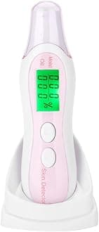 Skin Hydration Tester, Digital LCD Display Corneometer Skin Hydration Precision Skin Sensor Tester Facial Water Oil Analyzer (White)