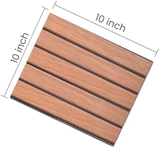 IZODEKOR 3D Wood Effect Wall Panels - Faux Wood Paneling for Living Room, Kitchen, Bathroom and More | Natural Wood Look | Easy Application | Chestnut Shell Wood (10" x 10")