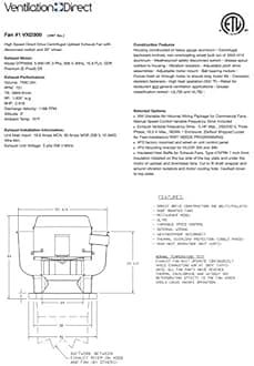 Centrifugal Upblast, High Speed Direct Drive Premium Efficiency 3 Phase Restaurant Exhaust Fans with Variable Frequency Drive 7500 CFM (VXD300)