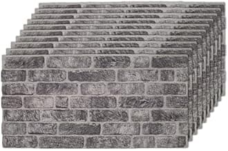 IZODEKOR 3D Wall Panels Brick Effect - Cladding, Stone Look, Styrofoam Facing for Living Room, Kitchen, Bathroom, Balcony, Bedroom, Back of Counter and Teras | Old Town (10 x Panels) - Covers 53 sq ft