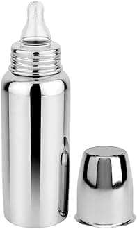 Pack of 1 Milk Feeding Bottle with Stainless-Steel & BPA-Free Anti-Corrosion Sipper Nipple Absolute Light Weight Leakage Proof Easy Clean Design –240 ML Bottle