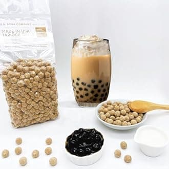 US Boba 39.6lb (6.6lb X 6) Tapioca Pearl Bubble Tea Made in USA for Milk Tea Coffee Shaved Ice Topping USA 39.6 Pound