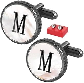 Cuff Links Mens Golden Silver Gunmetal Black, Cufflinks for Men Custom Initial Personalized Mother Of Pearl Mens Cufflink for Shirt Golden Silver Gunmetal Black Cuff Link Shirt for Wedding