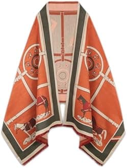 EXTREE Scarfs for Women Pashmina Silky Shawl Wrap for Evening Dressing Blanket Open Front Poncho Cape