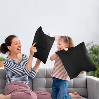 Utopia Bedding 18x18 Pillow Inserts, Set of 2, Black – Indoor Decorative Throw Pillows for Bed, Sofa & Couch – Soft, Supportive & Fluffy Cushion Inserts