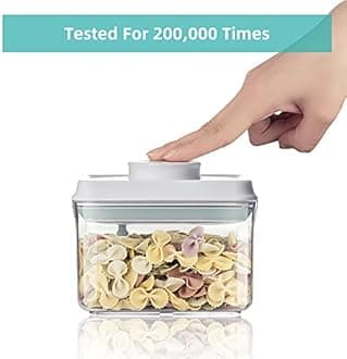 Ankou Airtight Food Storage Container - 0.32 QT （380ml Small Pop Up Food Containers With Lids, Bpa Free Stackable Container for Sugar Tea Candy- 8 Labels - Clear
