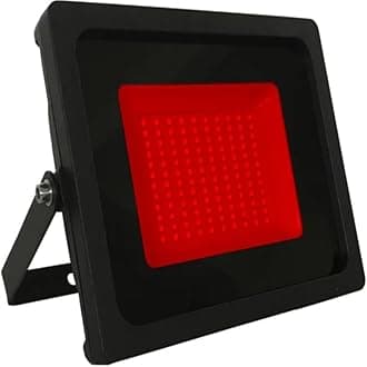 100W Red LED Slimline Floodlight, Waterproof Outdoor Light, IP65 Rated Light for Large Gardens & Commercial Effect Lighting, Energy-Efficient A+ Rating, 800W Equivalent with 120-Degree Beam Angle