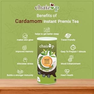 Chaizup Premium 1 Min Instant Cardamom Tea Premix - 1kg Can | Cardamom Flavours | Approx. 72 Servings | 1kg