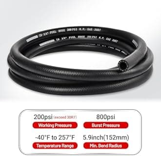 EVIL ENERGY 3/4 Fuel Hose Line Push Lock NBR Rubber SAE 30R7 10FT 200PSI