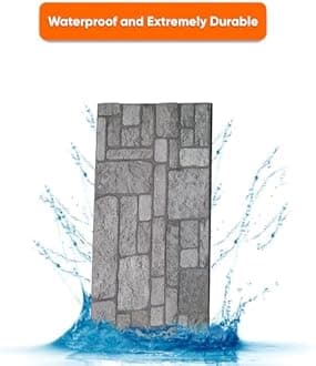 IZODEKOR 3D Brick Effect Wall Panels - Cladding, Stone Look, Styrofoam Panels for Living Room, Kitchen, Bathroom, Balcony, Bedroom, Back of Counter, and Teras | Backyard, 10 Pack