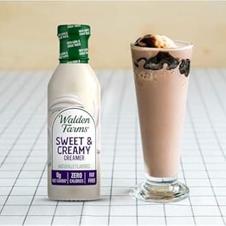 Walden Farms Sweet & Creamy Coffee Creamer – Zero Calorie, Sugar Free, Keto & Fat Free Non-Dairy Creamer for Coffee, Lattes & Iced Drinks – 6-Pack, 12 oz Bottles