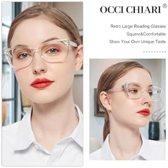 OCCI CHIARI Reading Glasses For Women Oversized Reader 1.0 1.5 2.0 2.5 3.0 3.5 4.0 5.0 6.0