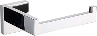 Polished Chrome Toilet Paper Holder SUS304 Stainless Steel, Modern Square Half Open Bathroom 5 inch TP Holder Wall Mount Rustfree Tissue Roll Dispenser for Washroom Kitchen