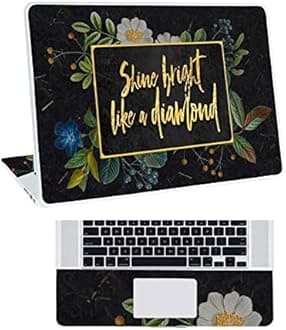 Floral D19 Top+Wrist Pad Vinyl Laptop Skin/Sticker/Cover for 13 to 13.3 Inches Laptops Laminated-Removable-HD Quality Compatible for Hp-Dell-Sony-Lenovo-Asus etc.(13x9.2 Inches)