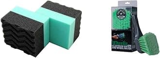 Chemical Guys Acc_300_2 Wonder Wave Durafoam Contoured Large Tire Dressing Applicator Pad, Pack of 2 & ACCG08 Wheelie All Exterior Surface and Wheel Brush