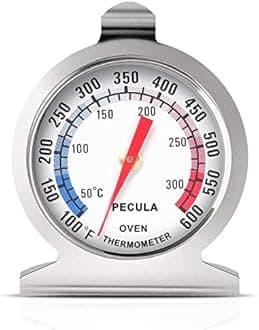 Oven Thermometer 50-300°C/100-600°F, Instant Read Stainless Steel for Oven Grill Fry Chef Smoker BBQ Baking Kitchen Cooking