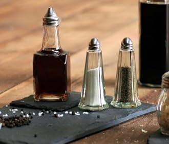 Set of 12 Classic Glass Eiffel Tower Salt & Pepper Shakers (6 Salt & 6 Pepper) Dispenser Pots with Screw Top Lid