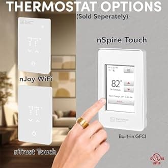 Electric Radiant Floor Heating for Carpet, Laminate and Floating Wood Floors - 75 sq.ft. Cut-and-Turn for Custom Fit – Ultra-Thin Heated Mat - WarmlyYours Environ 1.5 x 50 ft., 240V, 12 Watts/sq.ft.