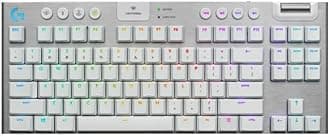 Logitech G915 TKL White Tactile Tenkeyless Lightspeed Wireless RGB Mechanical Gaming Keyboard, Low Profile Switch Options, LIGHTSYNC RGB, Advanced Wireless and Bluetooth Support