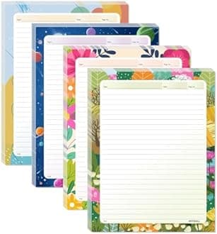 A4 Designer Multicolour Project Paper Sheet (One Side Ruled) for School, Colleges Assignments, Creative Art & Craft Practical Work, 4 Styles (200 Sheets)