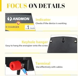 AC10 Electric Fence, 2-Mile/ 8 Acres Electric Fence Charger for Preventing to Prevent Bears, Raccoons, Skunks Intruding, Electric Fence Energizer Output Voltage 5000 v 0.12 Joule