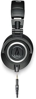 Audio-Technica ATH-M50x Professional Monitor Headphones - Black Bundle with Case, Stand, and Austin Bazaar Polishing Cloth